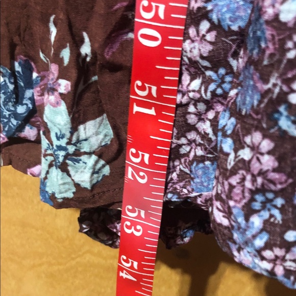 Free People Brown Floral Long Sleeve Dress prairie punk dress New! - Picture 3 of 9